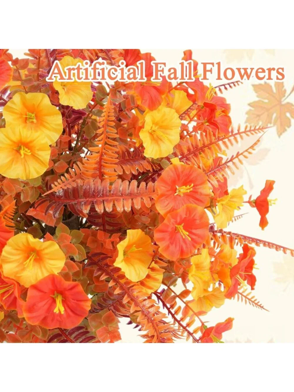 24'' Artificial Fall Topiary Balls with Morning Glory - 2 Pack, Perfect for Home